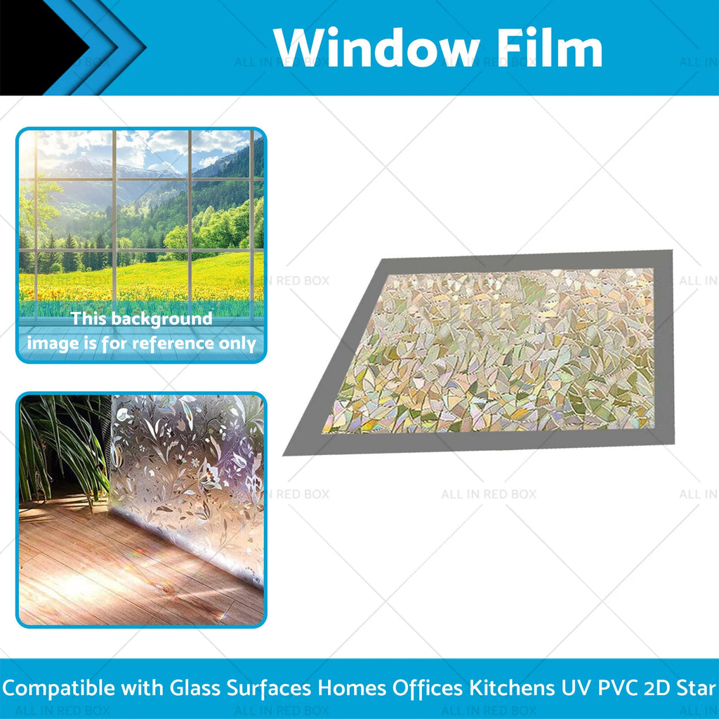 Rainbow Reflective Window Film Static Clings for Universal Fit
