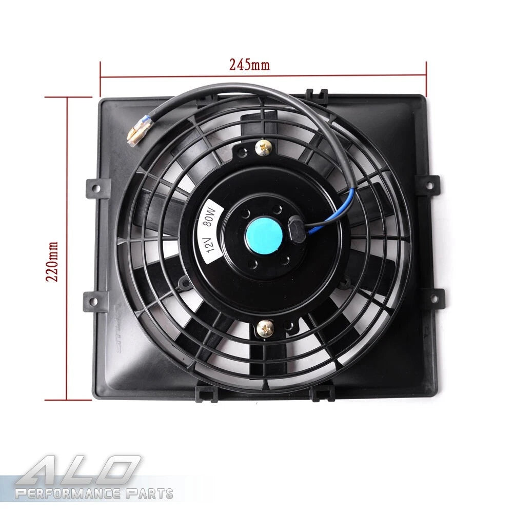30 Row 10AN Transmission Engine Oil Cooler with 7" Cooling Fan Kit