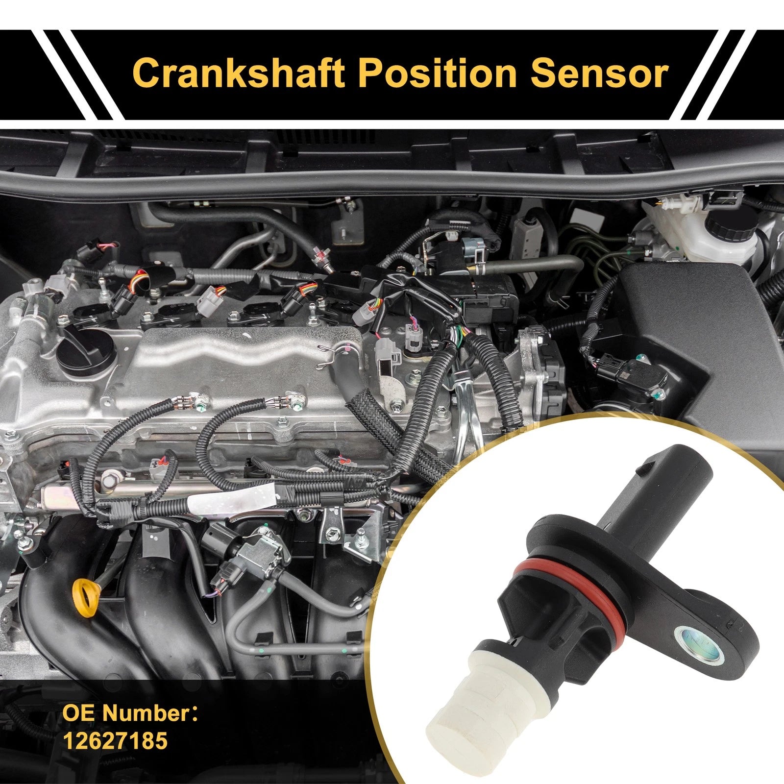 1 Pc Crankshaft Position Sensor No.12627185 for Chevrolet Impala (2016–2019)