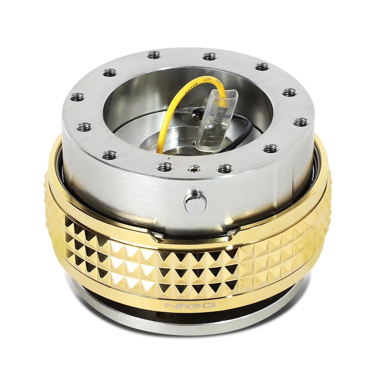 NRG Quick Release Steering Wheel Adapter for Universal Vehicles (Gun Metal/Gold)