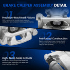 2 Rear Brake Calipers with Brackets for Mitsubishi RVR 2015-2018 (2.4L)