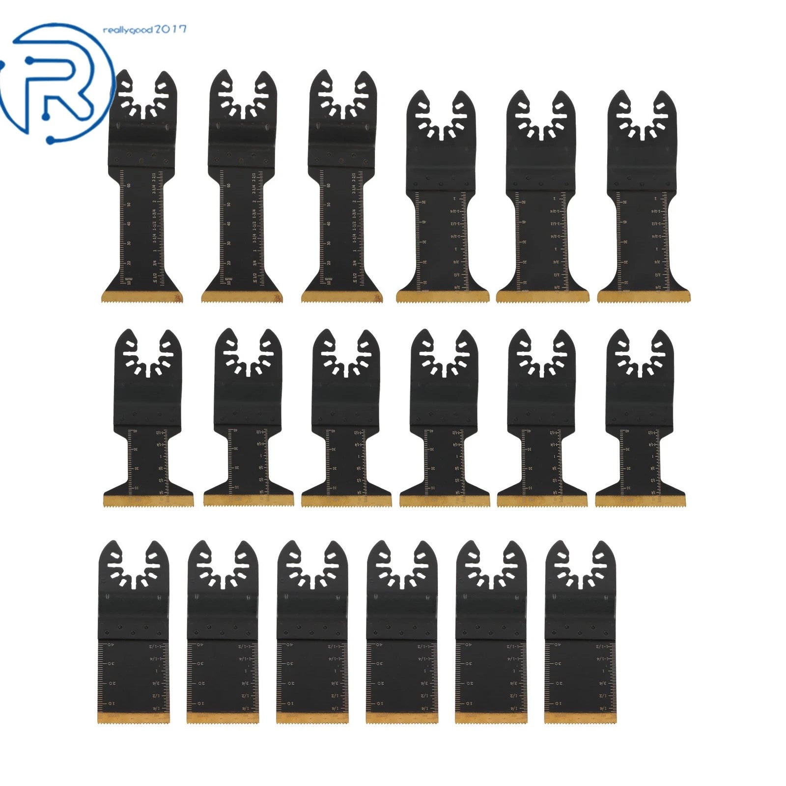 Set of 18 Titanium Oscillating Tool Blades for Oscillating Saws
