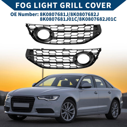 1 Pair Fog Light Grills for Audi A4 B8 (2009–2015) No. 8K0807681J/8K0807682J