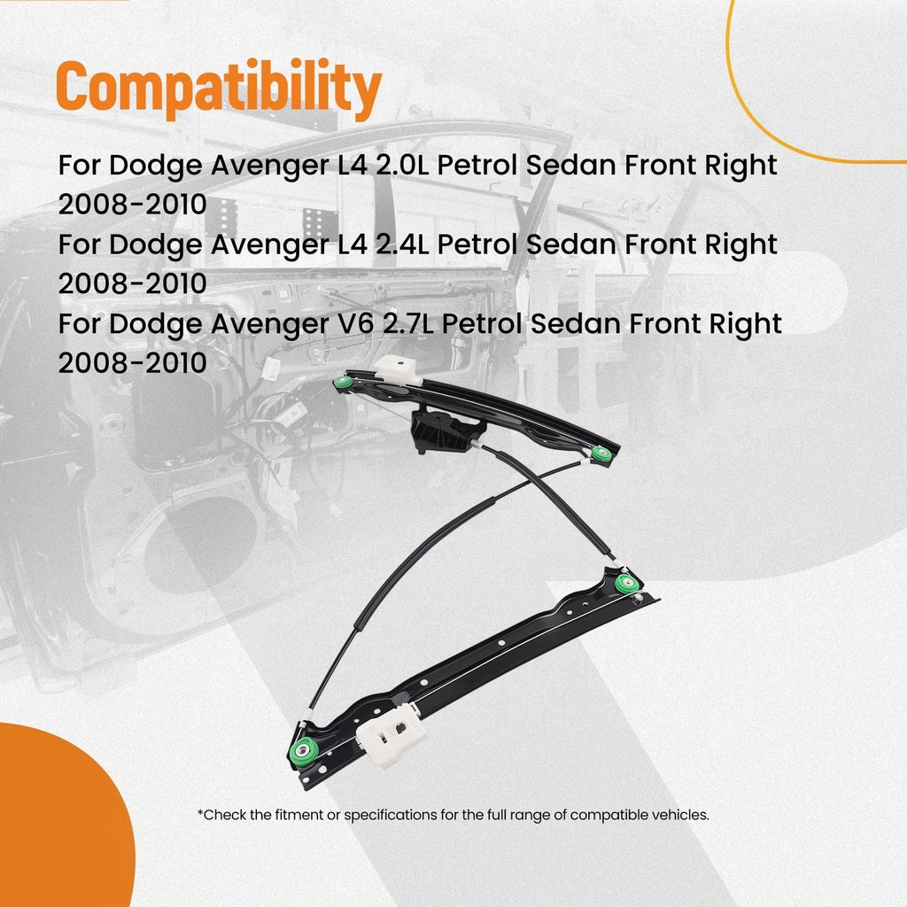 Front Right Power Window Regulator for Dodge Avenger (2008–2010) 752313