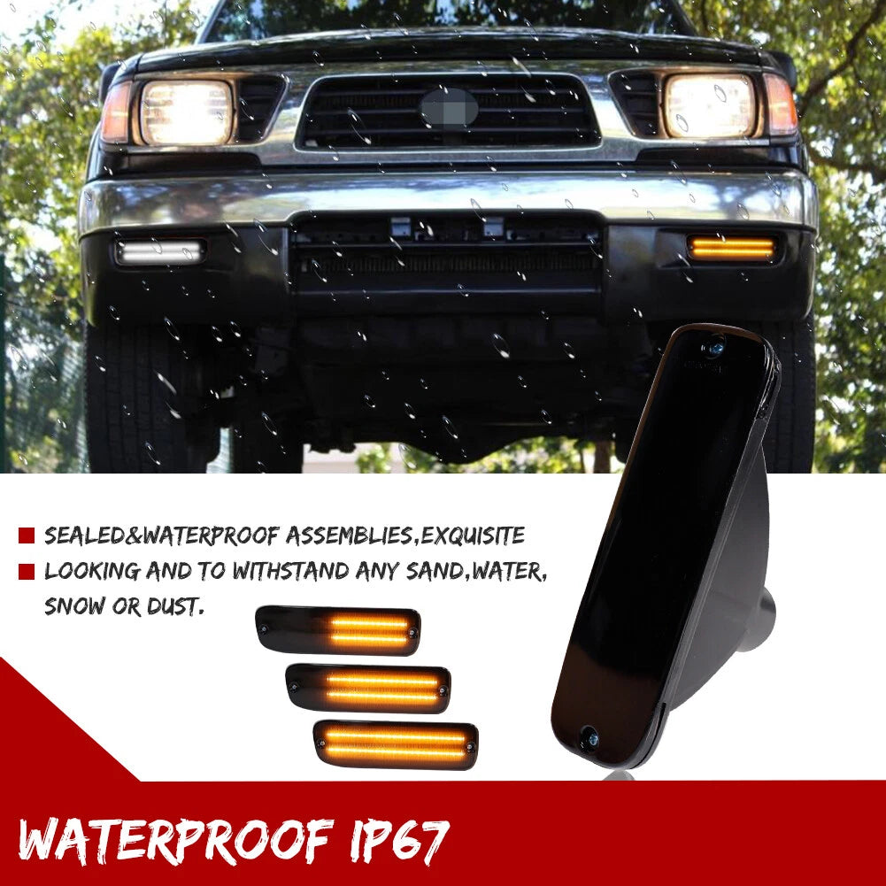 Smoked Switchback LED DRL Turn Signal Lights for Toyota Tacoma (1995–2000)