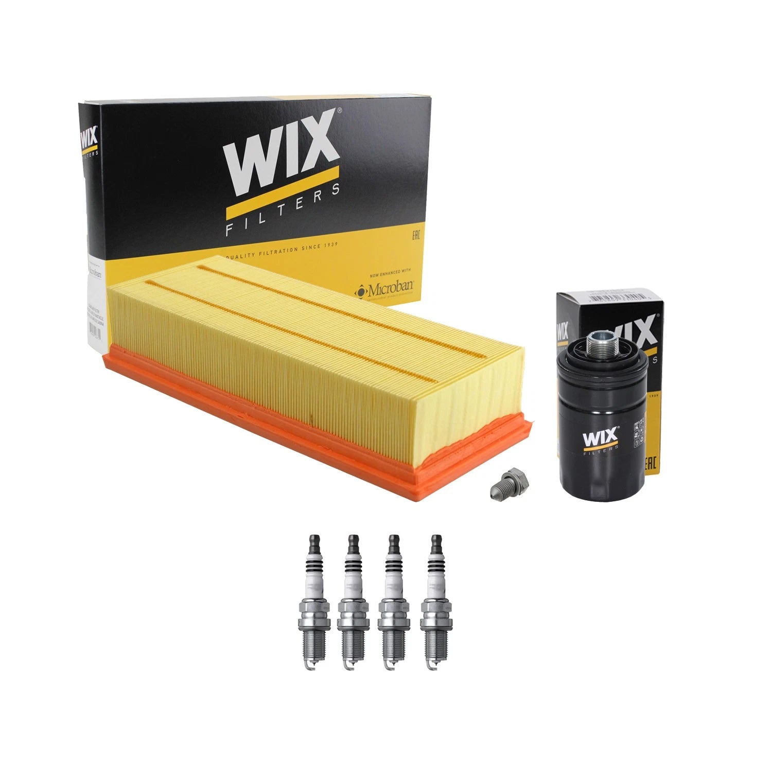 Wix Engine Air Oil Filters & NGK Spark Plug Kit for Jetta Q3 Quattro Tiguan (L4)