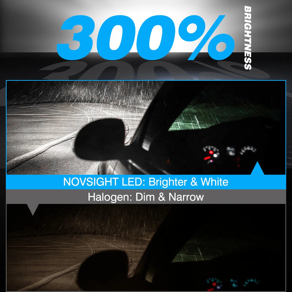 2X NOVSIGHT 9005 HB3 LED Headlight Bulbs 6500K 15000LM for Cars (Error Free)