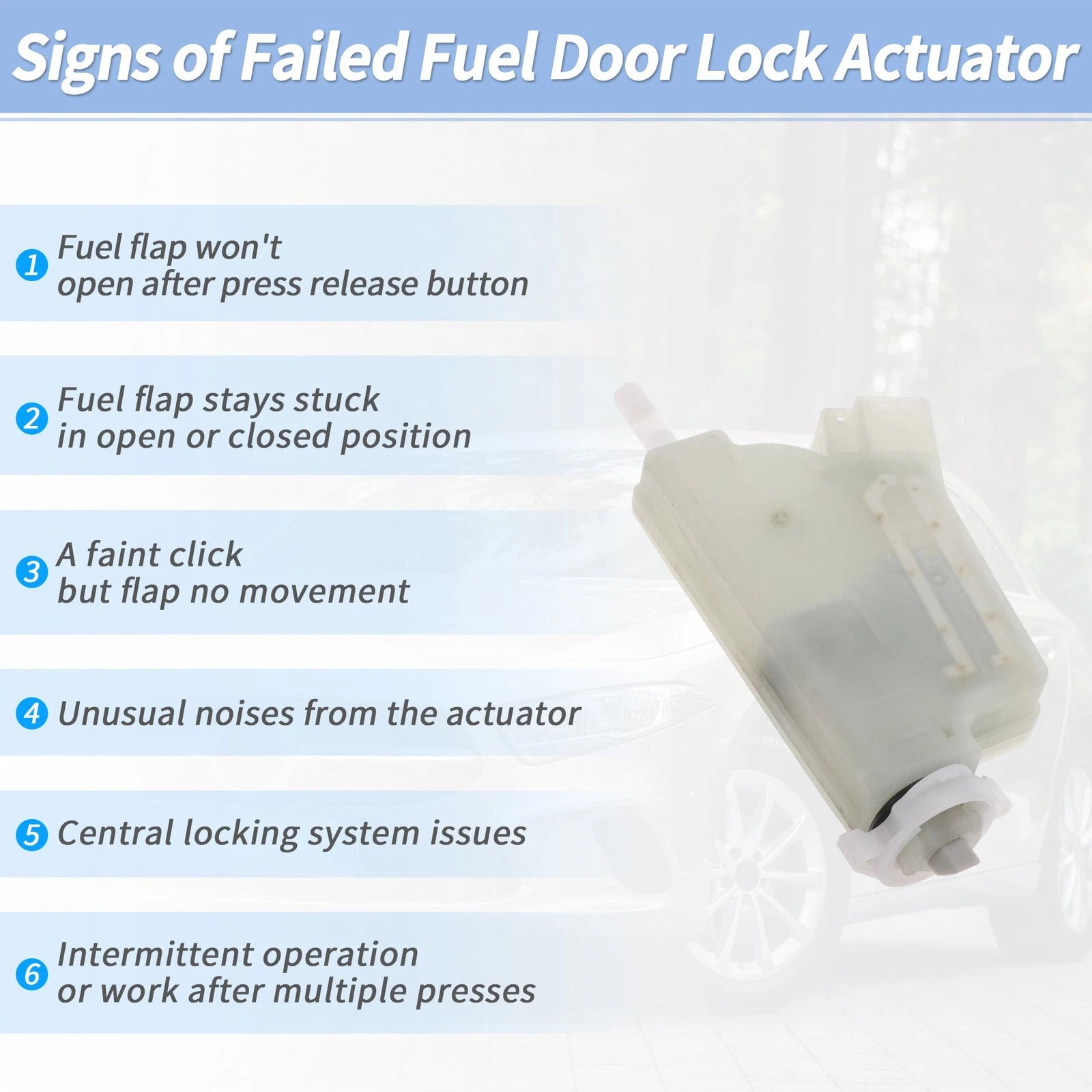 Set of 1 Fuel Filler Flap Door Latch Lock Actuator Motor for Nissan Rogue (2008–2013)