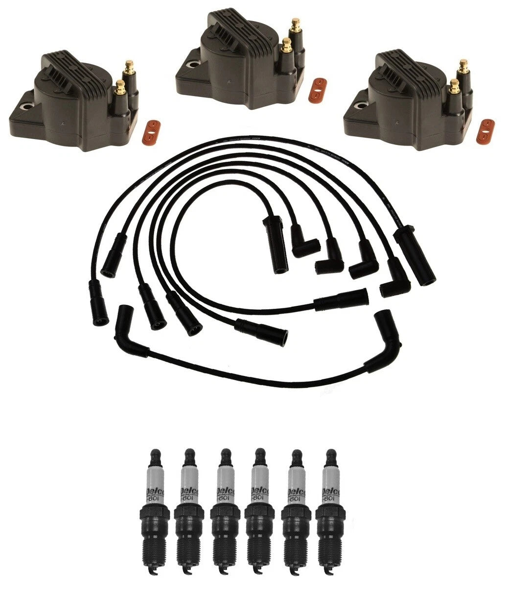 3X Ignition Wires Coils & 6 Spark Plugs Kit for Oldsmobile Buick 3.1L V6