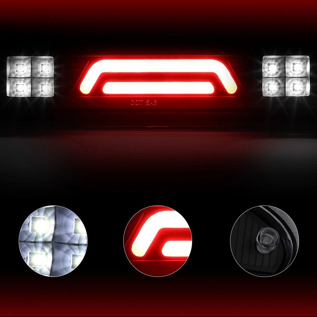 Dual 3D LED Bar Third Tail Brake Light + Cargo Lamp for Dodge Ram (2002–2009)