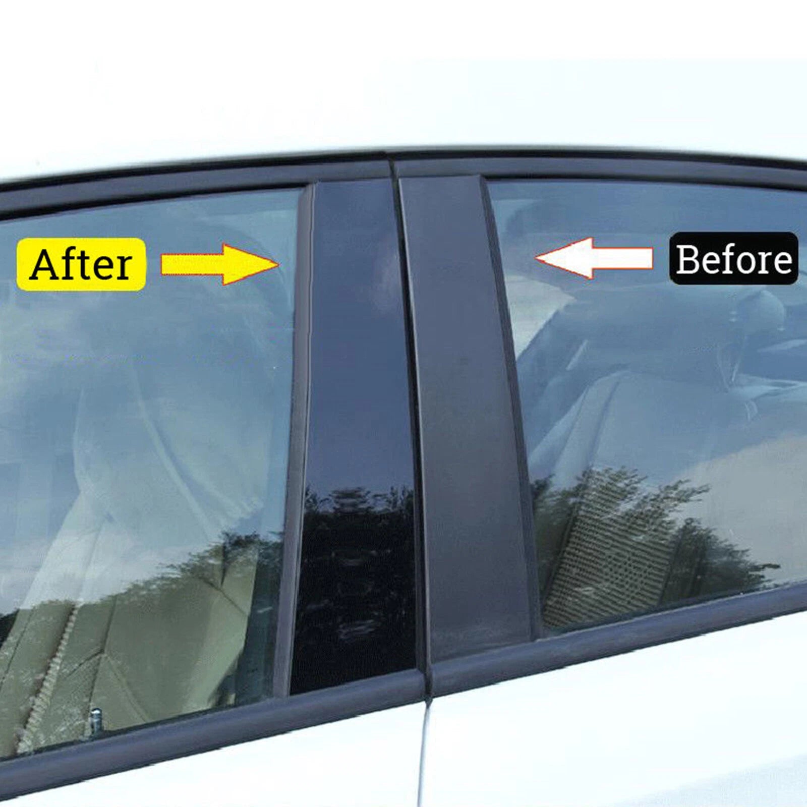 Piano Black Die-Cut Pillar Posts Side Door Window Strip Trim for CR-V (2007-2011)