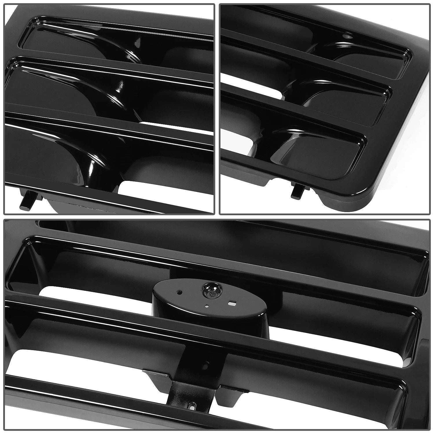 Glossy Black Front Bumper Grille for Ford F150 F250 F350 Bronco (1992–1997)
