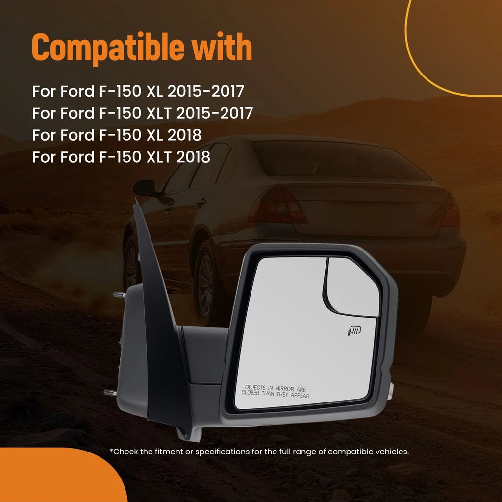 Heated Power Mirror Right for Ford F-150 XL (2015–2018) Signal Puddle Light