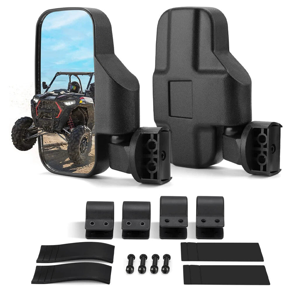 2X Rear Side View Mirrors for UTV Off-road (1.75" 2" Roll Bars)