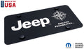 Black License Plate Cover with Jeep Script Logo for Jeep Wrangler (2011–2024)