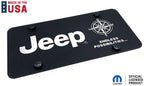 Black License Plate Cover with Jeep Script Logo for Jeep Wrangler (2011–2024)