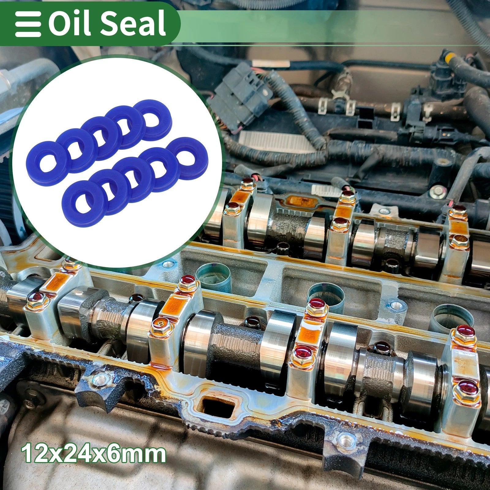 Set of 10 Oil Seal Rotary Shaft Seal 12x24x6mm for Various Models