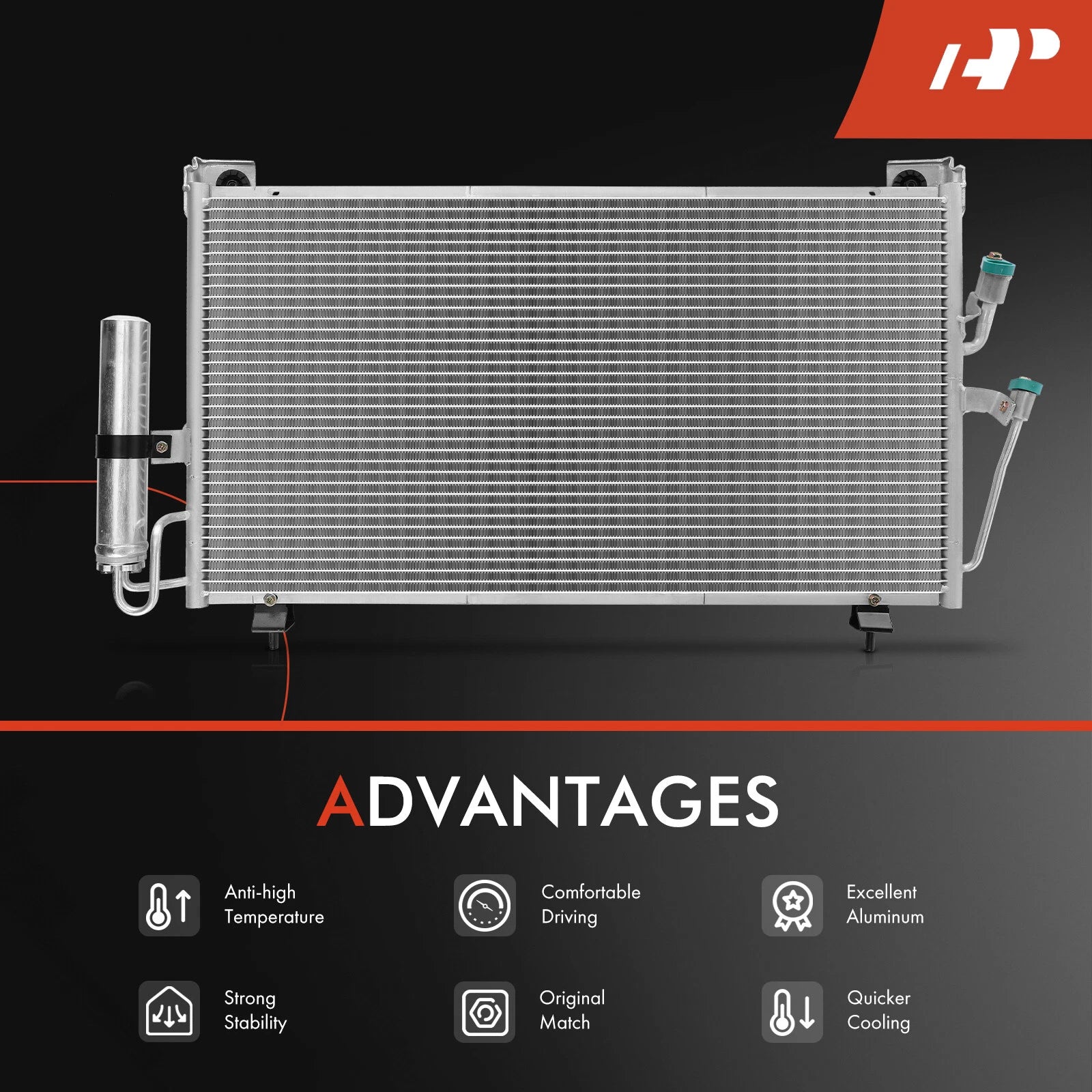 A/C Condenser with Bracket & Receiver Drier for Mitsubishi Outlander (2003-2006)
