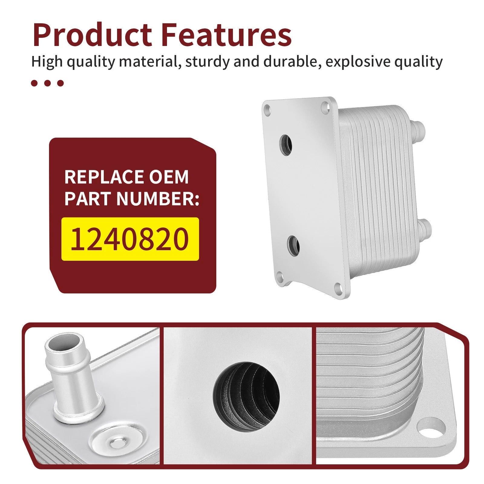 Oil to Water Cooler 1240820 for Polaris General 1000 XP 4 (2016–2025)