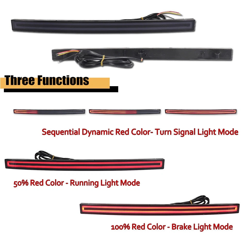 Smoke Red LED Rear Bumper Reflector for Chevy Corvette C7 (2014–2019)