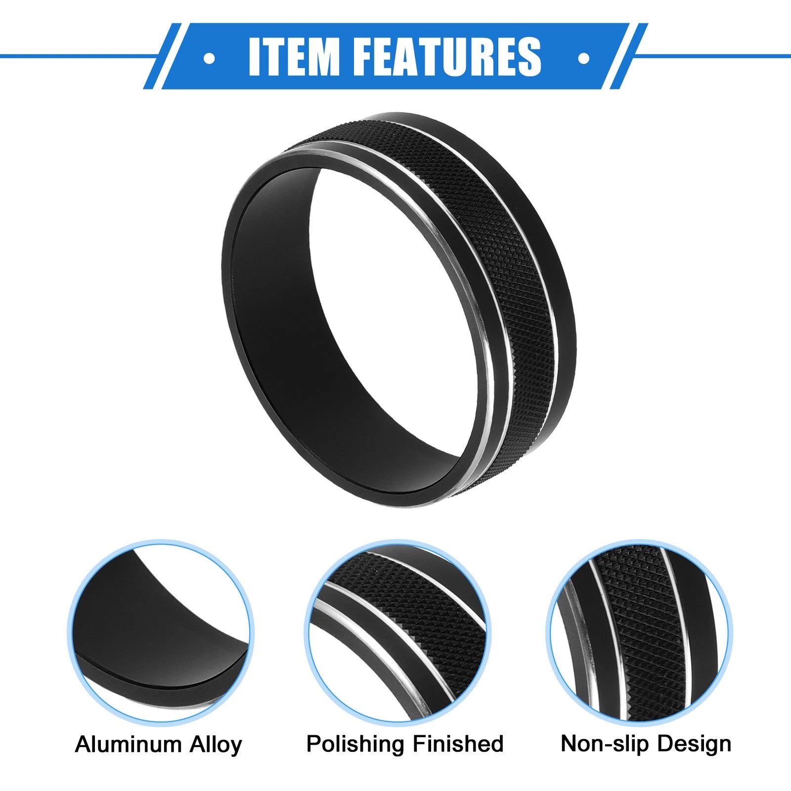 3pcs AC Switch Knob Cover Ring for Jeep Wrangler JK JKU (2011–2018) Black