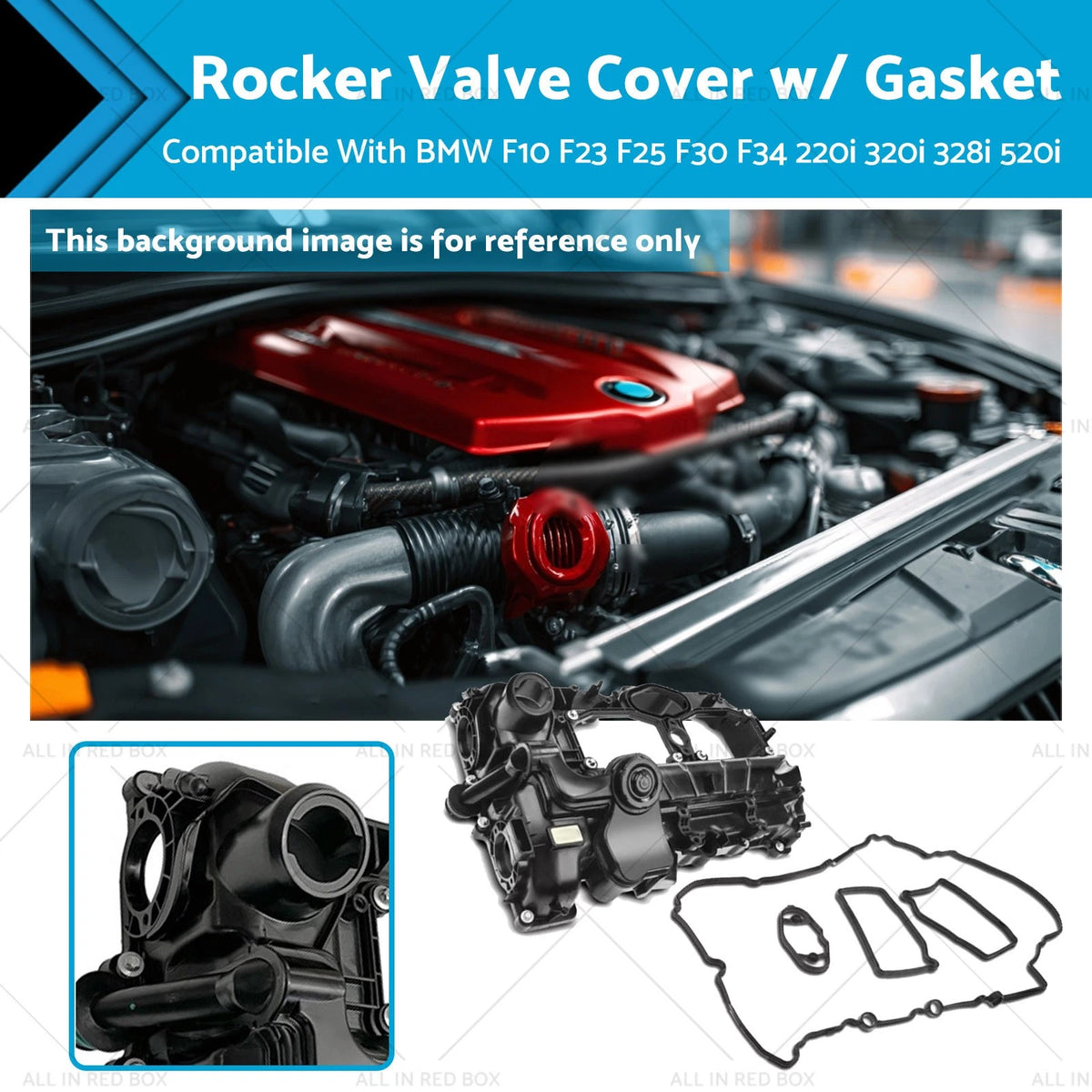 Rocker Valve Cover w/ Gasket for BMW F30 F31 F34 F10 (2012–2019)