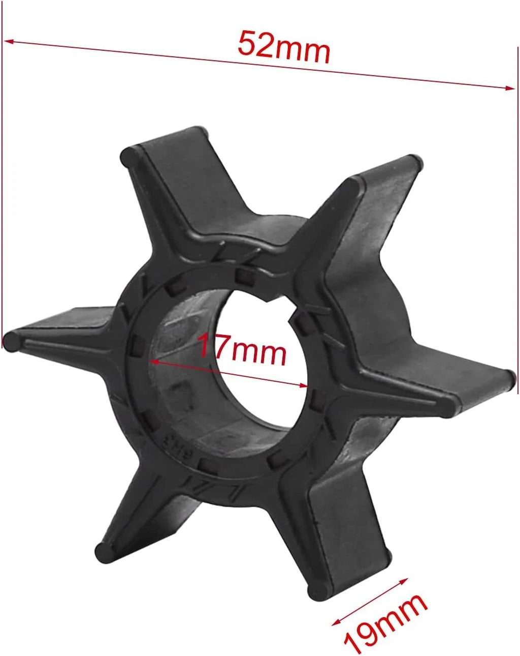 Water Pump Impeller w Key for Yamaha Marine (18-3069, 9-45602)