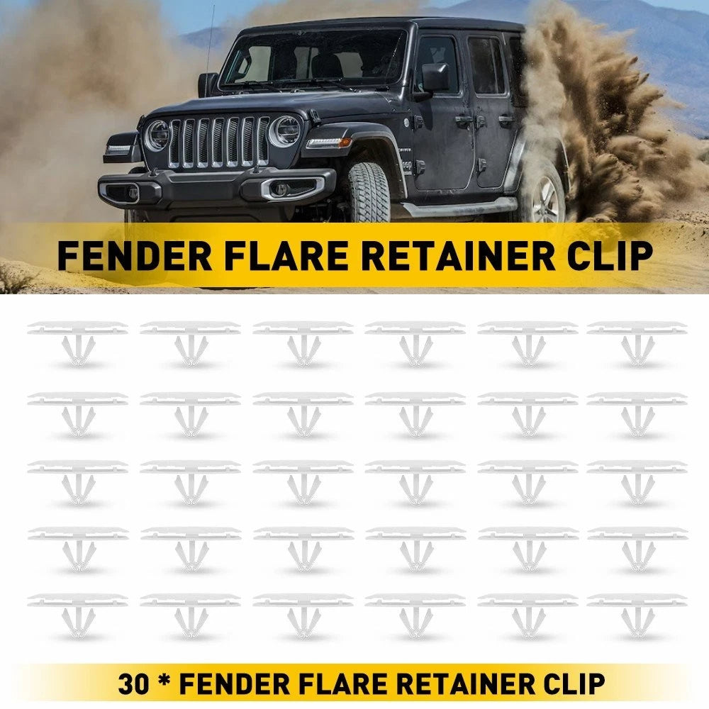30pcs Fender Flare Retainer Clip for Jeep Wrangler JL (2018–2020), Gladiator (2020)