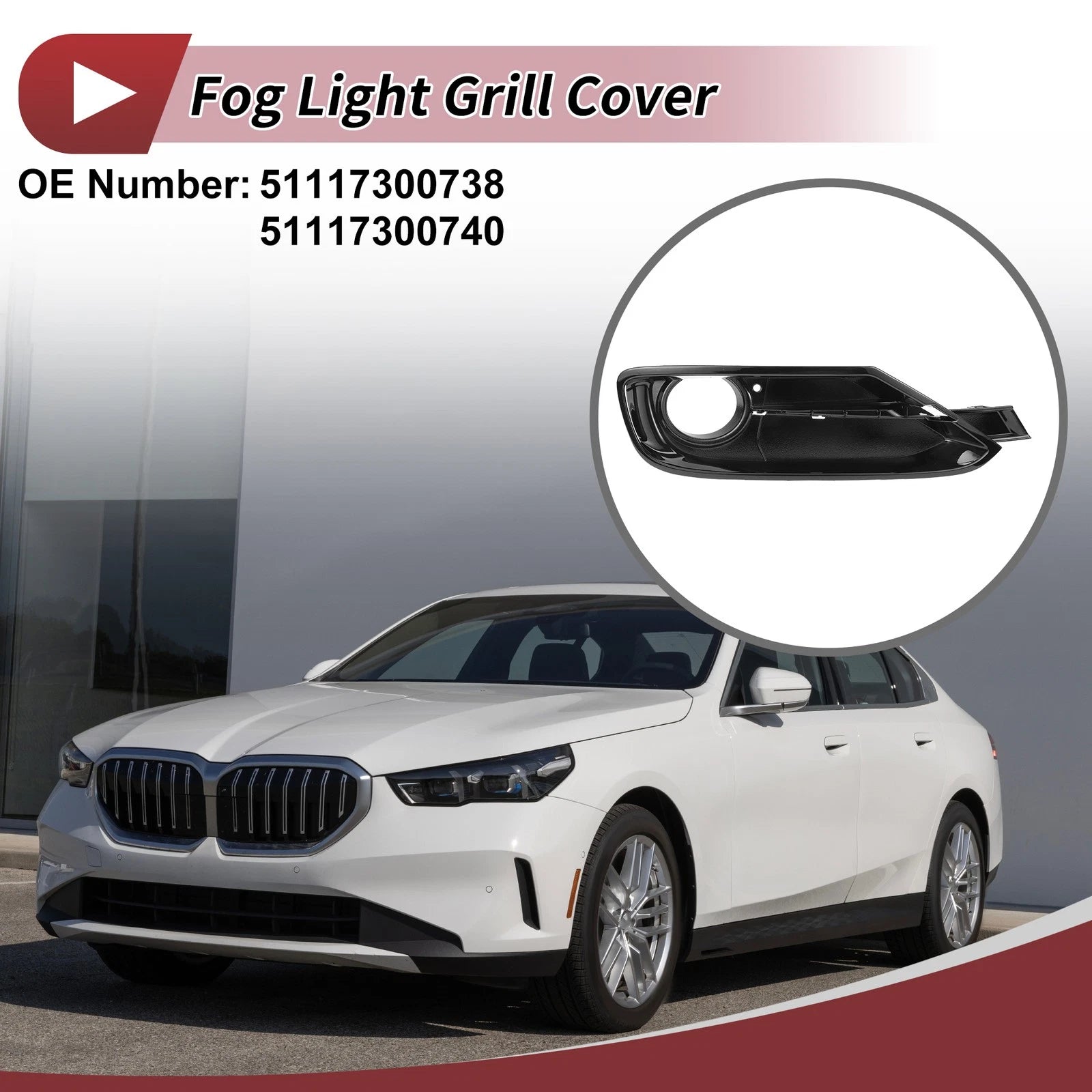 1 Pc Fog Light Grill for BMW 320i (2012–2015) No. 51117300738 Black