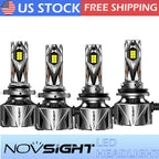 Set of 4 9005 + H11 LED Headlight Bulbs 6500K White 60000LM for