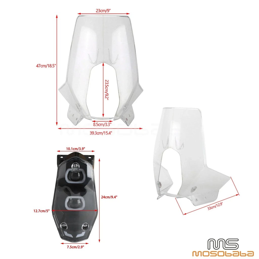 Windshield & LED Headlight for KTM 690 Enduro RALLY EXC BAJA (2019-2023)