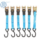 Set of 6 Heavy Duty 1" x 20' Ratchet Tie Down Straps with S Hook