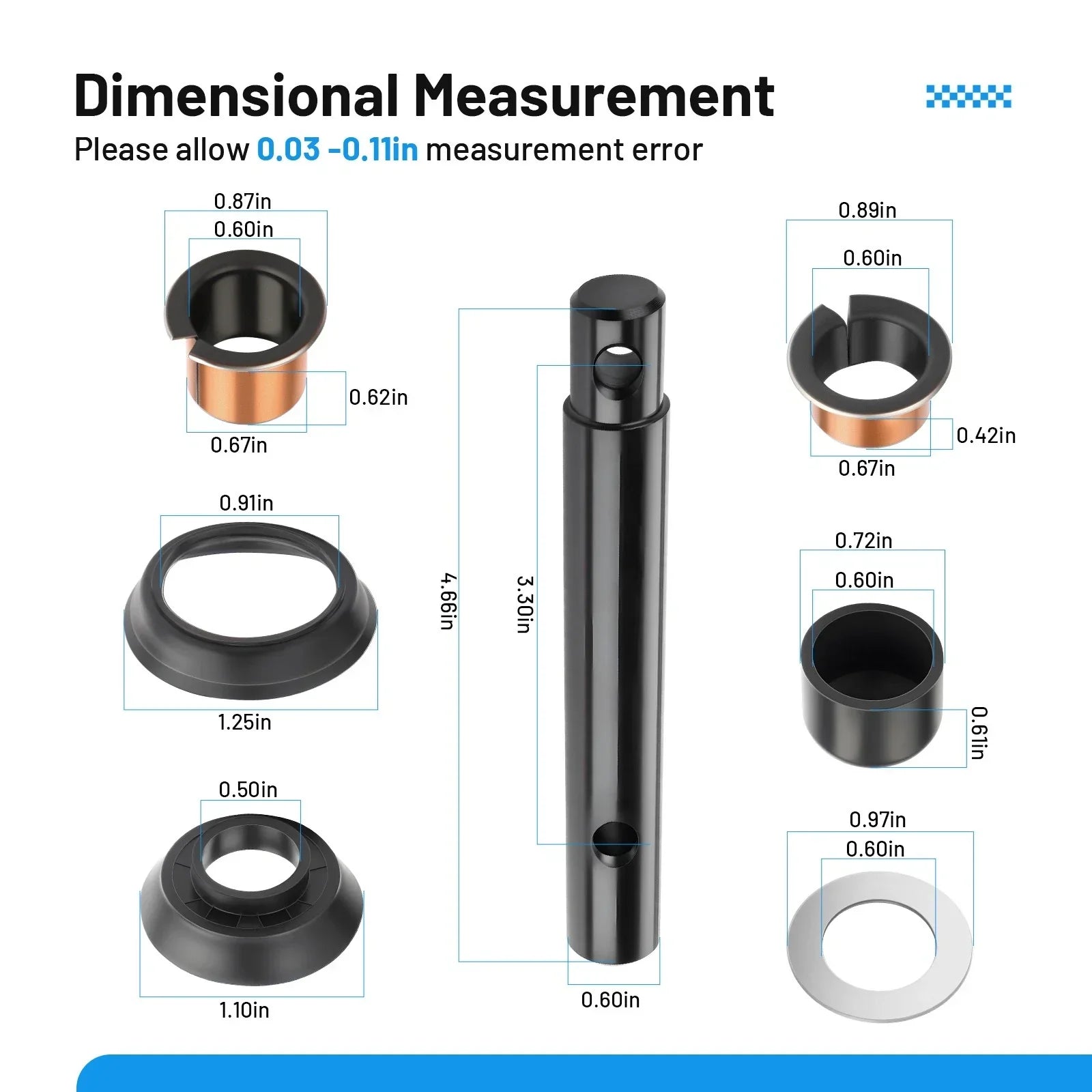 King pin & Bushing Kit for Yamaha G2 G8 G9 G11 G14 G16 G19 G20 (1985–2001)