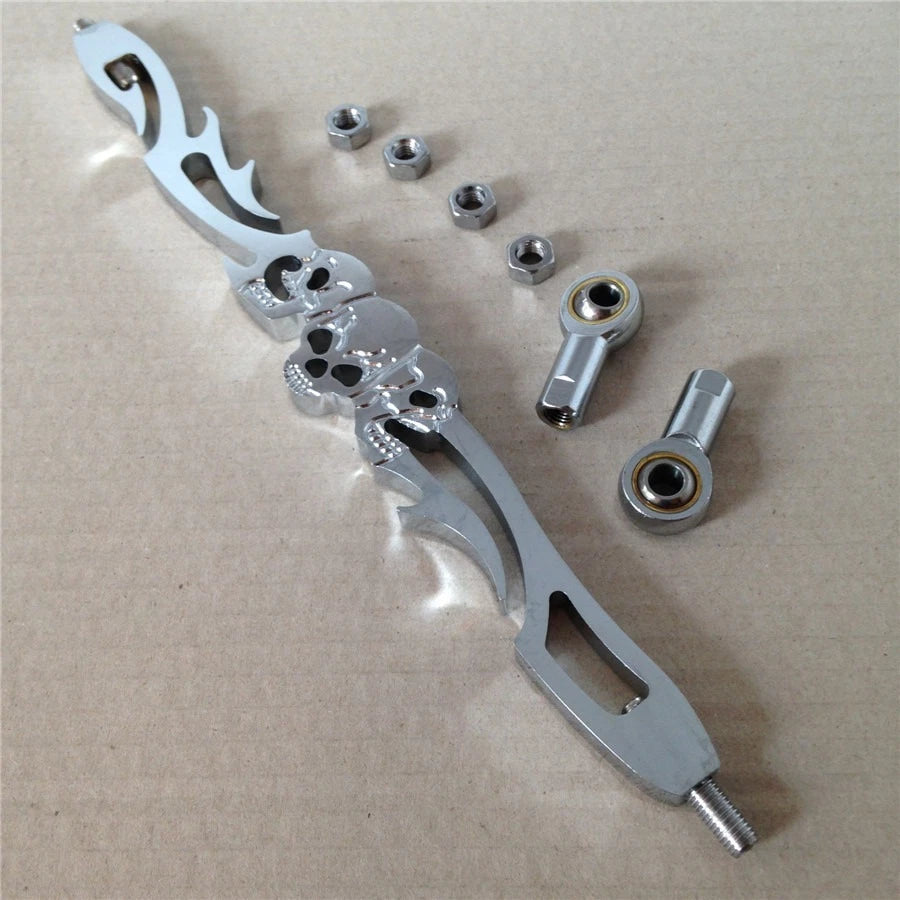 Chrome Skull Shift Linkage for Harley Softail Dyna FXDWG FLHR FLT (1991–2023)