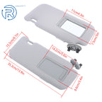 Set of 2 Sun Visors for Toyota Corolla (2009-2013) Gray Plastic