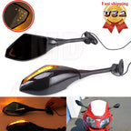 LED Integrated Turn Signal Mirror for Suzuki GSXR 600 750 1000 Honda CBR600 1000