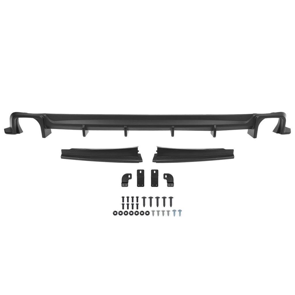 GT Style Matte Black Rear Bumper Diffuser w/ Corner Extension for Honda Civic (2022–2025)