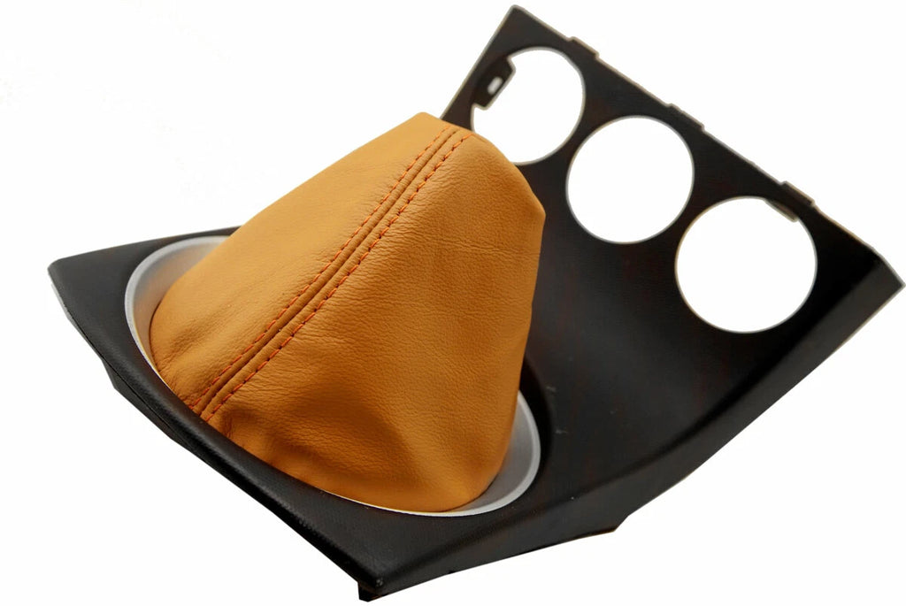 Leather Manual Shift Boot Cover for Nissan 350Z (2003–2008) Burnt Orange