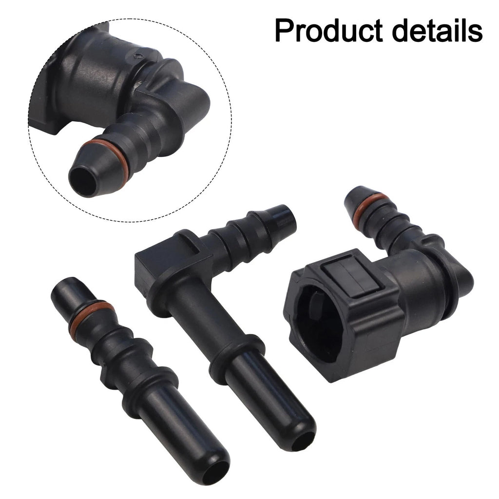 Set of 2 Elbow 7.89mm ID6 Fuel Line Hose Pipe Quick Release Connectors for