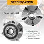 2 Front Wheel Hub Bearings for Ford Taurus Flex Lincoln MKS MKT (2013–2019)