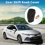 Gear Shift Knob Cover for Toyota Camry (2018–2024) Black Brown Faux Leather