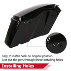 Black Hard Saddle Bags for Harley Touring Road Street Glide (2014–2024)