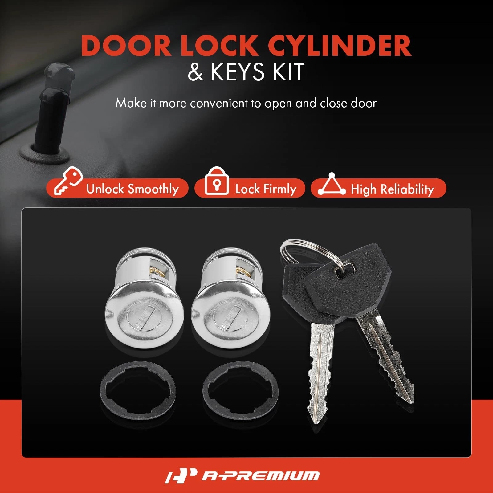 Door Lock Cylinder Set with Keys for Jeep Grand Cherokee ZJ (1993–1998)