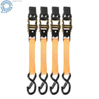 Set of 4 Ratchet Straps for Heavy Duty Use (15 FT, 2200 LB Break Strength)