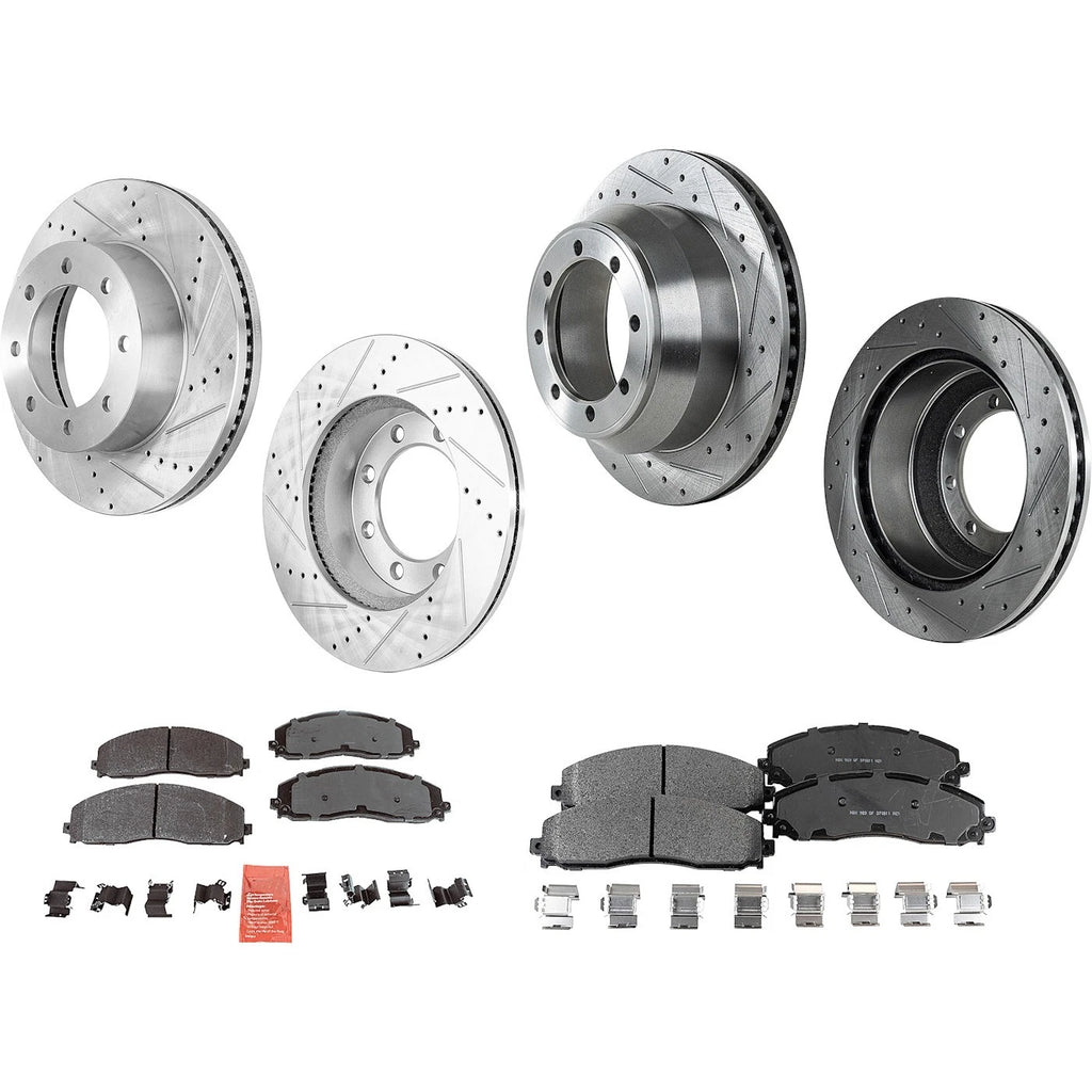 Disc Brake & Pad Kit for Ford F-250 Super Duty (2013–2022) Cross-drilled