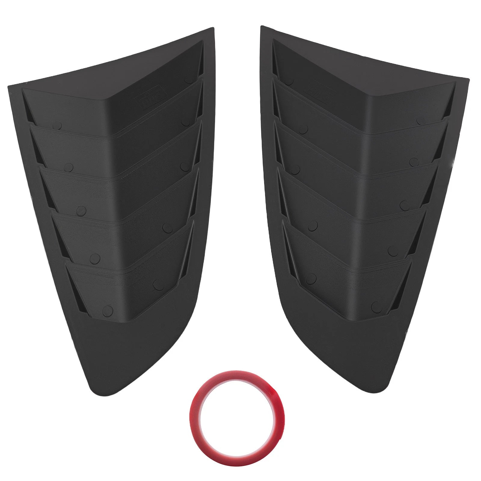 ABS Black Side Window Louvers for Ford Mustang Coupe (2015-2022)