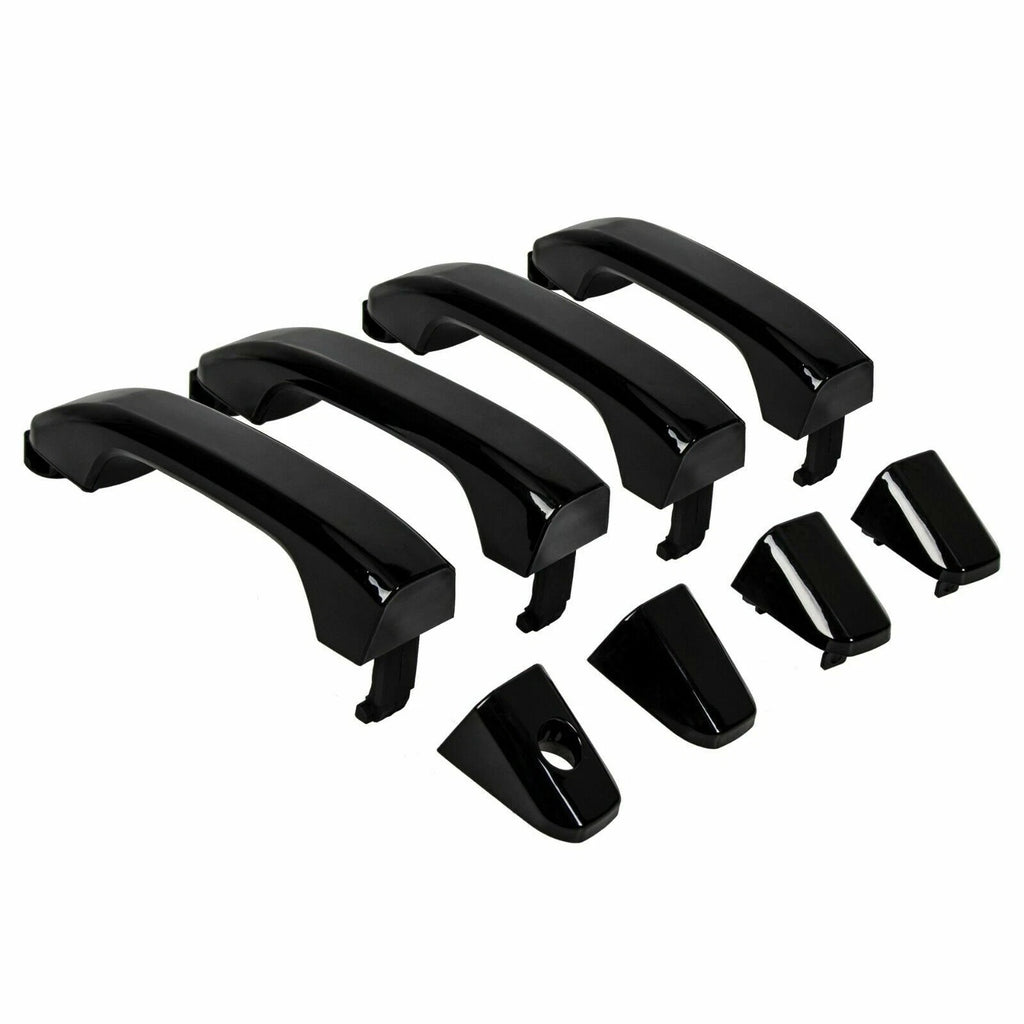 Set of 4 Exterior Door Handles for Chevrolet Silverado/Sierra (2014–2019) Gloss Black