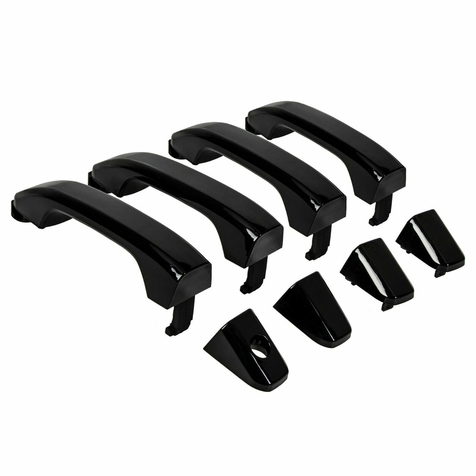 Set of 4 Exterior Door Handles for Chevrolet Silverado/Sierra (2014–2019) Gloss Black