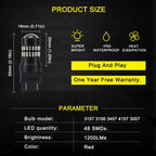 Set of 2 Red LED Strobe Brake Tail/Parking Bulbs