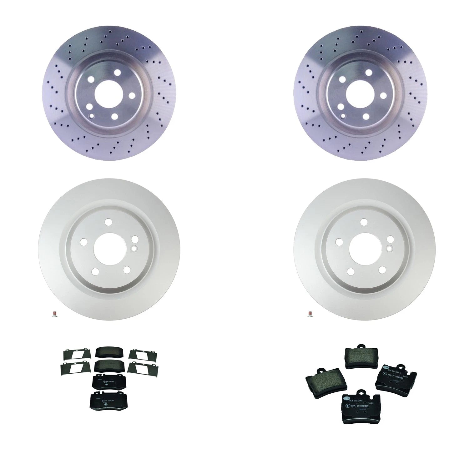 Hella Disc Brake Pad Kit for Mercedes C215 CL600, W220 SL55 AMG (2000–2006)